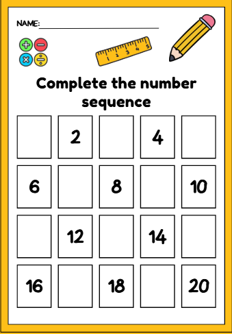 Add, Subtract and Complete the Numbers-Little math star