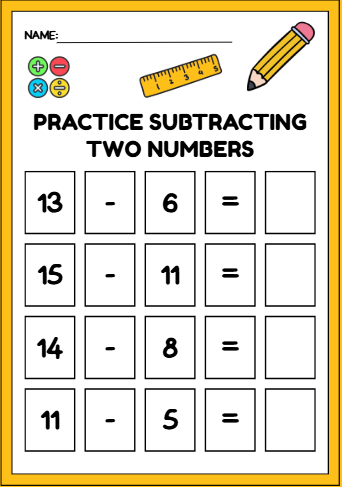 Add, Subtract and Complete the Numbers-Little math star