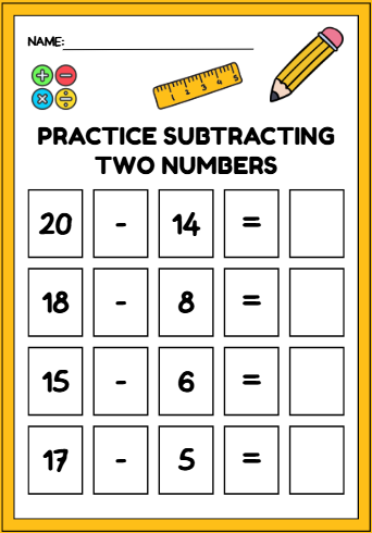 Add, Subtract and Complete the Numbers-Little math star