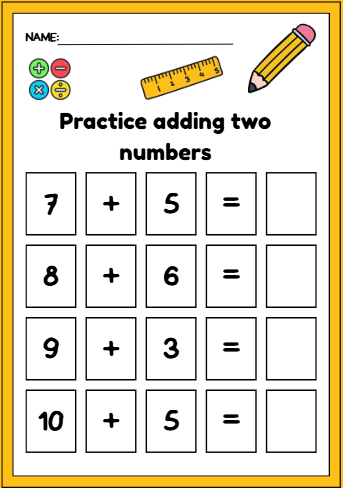 Add, Subtract and Complete the Numbers-Little math star
