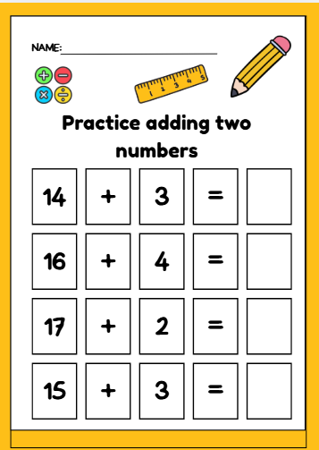 Add, Subtract and Complete the Numbers-Little math star